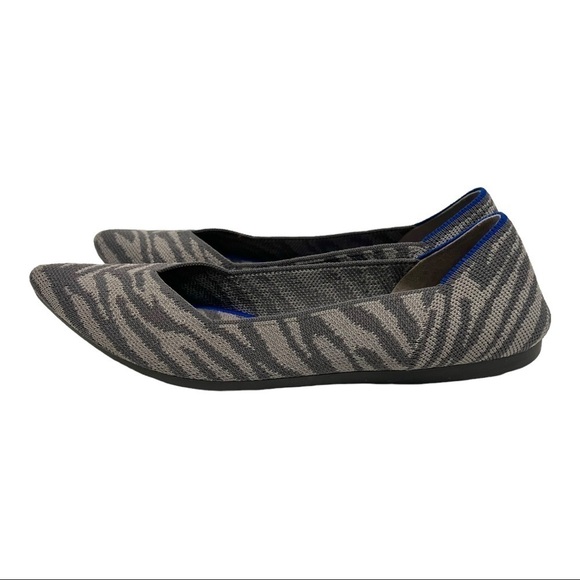 Rothy’s Gray Zebra The Point RARE Retired Flats Women’s 7.5 - Picture 5 of 16